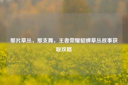 那片草丛，那支舞，王者荣耀貂蝉草丛故事获取攻略