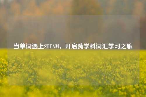当单词遇上STEAM,开启跨学科词汇学习之旅