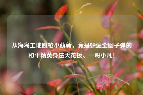 从海岛工地跳枪小萌新,竟是躲遍全图子弹的和平精英身法天花板、一哥小凡!