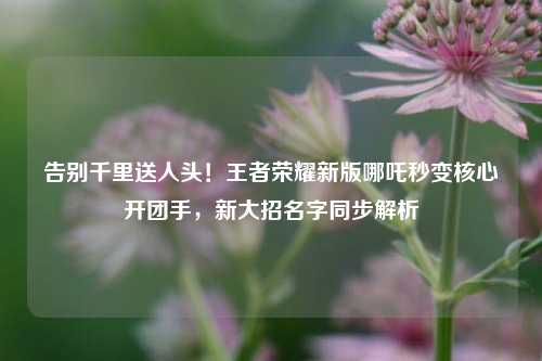 告别千里送人头！王者荣耀新版哪吒秒变核心开团手，新大招名字同步解析