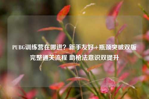 PUBG训练营在哪进?新手友好+瓶颈突破双版完整通关流程 助枪法意识双提升