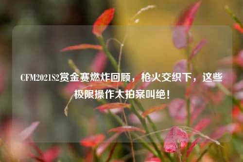 CFM2021S2赏金赛燃炸回顾,枪火交织下,这些极限操作太拍案叫绝!