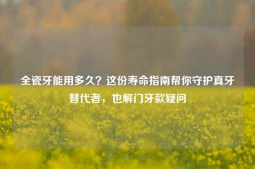 全瓷牙能用多久?这份寿命指南帮你守护真牙替代者,也解门牙款疑问