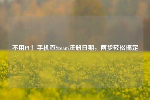 不用PC！手机查Steam注册日期，两步轻松搞定