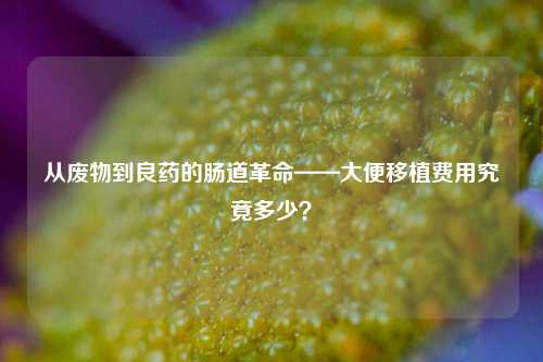 从废物到良药的肠道革命——大便移植费用究竟多少？