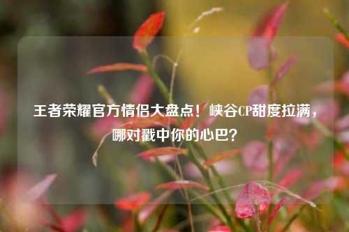 王者荣耀官方情侣大盘点！峡谷CP甜度拉满，哪对戳中你的心巴？