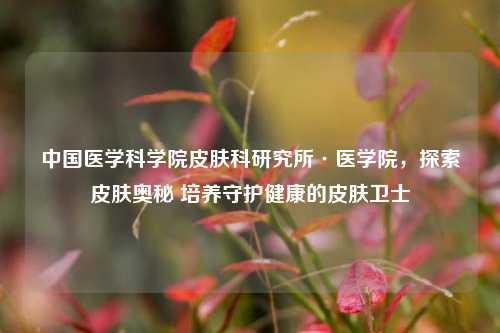 中国医学科学院皮肤科研究所·医学院,探索皮肤奥秘 培养守护健康的皮肤卫士