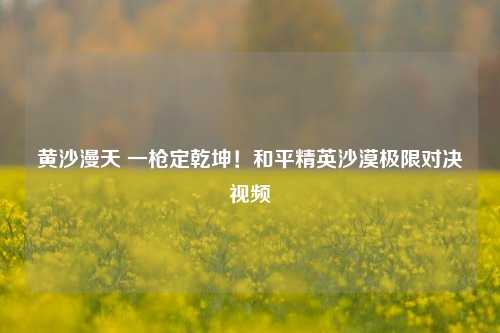 黄沙漫天 一枪定乾坤！和平精英沙漠极限对决视频