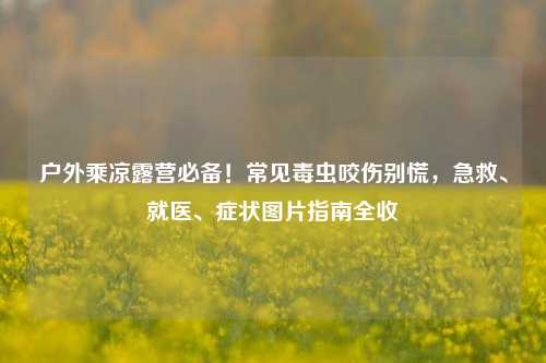 户外乘凉露营必备!常见毒虫咬伤别慌,急救、就医、症状图片指南全收