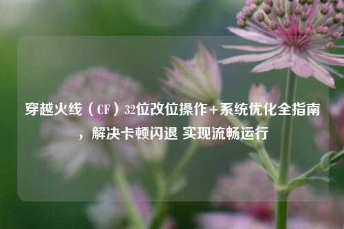 穿越火线(CF)32位改位操作+系统优化全指南,解决卡顿闪退 实现流畅运行