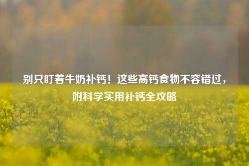 别只盯着牛奶补钙!这些高钙食物不容错过,附科学实用补钙全攻略