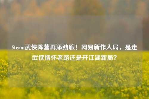 Steam武侠阵营再添劲旅!网易新作入局,是走武侠情怀老路还是开江湖新局?