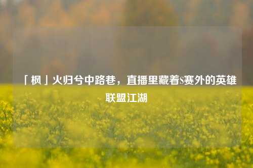 「枫」火归兮中路巷,直播里藏着S赛外的英雄联盟江湖