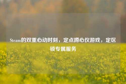 Steam的双重心动时刻,定点蹲心仪游戏,定区锁专属服务