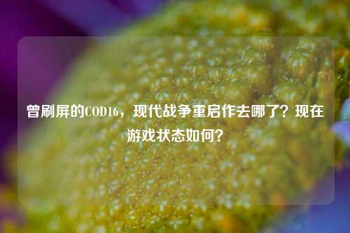 曾刷屏的COD16,现代战争重启作去哪了?现在游戏状态如何?