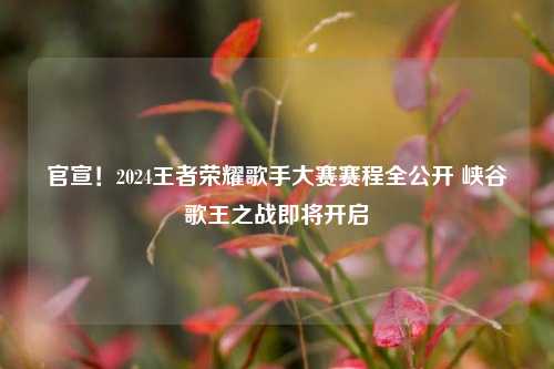 官宣!2024王者荣耀歌手大赛赛程全公开 峡谷歌王之战即将开启