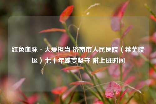 红色血脉·大爱担当 济南市人民医院(莱芜院区)七十年蝶变坚守 附上班时间