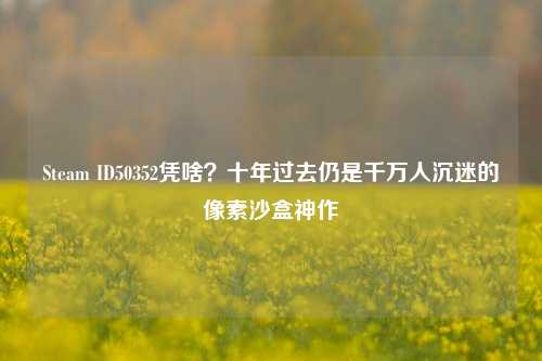 Steam ID50352凭啥？十年过去仍是千万人沉迷的像素沙盒神作