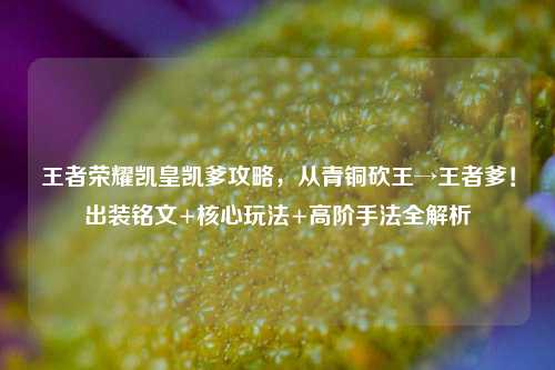 王者荣耀凯皇凯爹攻略,从青铜砍王→王者爹!出装铭文+核心玩法+高阶手法全解析