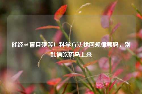 催经≠盲目硬等!科学方法找回规律姨妈,别乱信吃药马上来