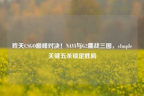 昨天CSGO巅峰对决!NAVI与G2鏖战三图,s1mple关键五杀锁定胜局