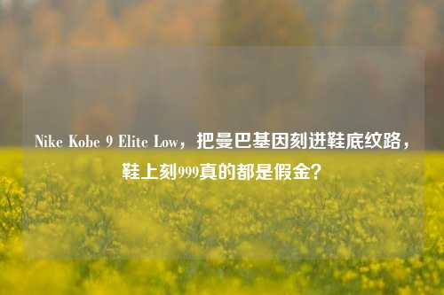 Nike Kobe 9 Elite Low,把曼巴基因刻进鞋底纹路,鞋上刻999真的都是假金?