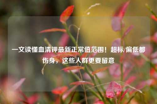 一文读懂血清钾最新正常值范围!超标/偏低都伤身,这些人群更要留意