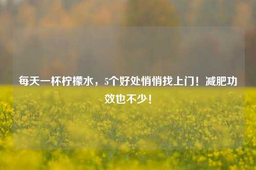 每天一杯柠檬水，5个好处悄悄找上门！减肥功效也不少！