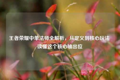 王者荣耀中单法师全解析，从定义到核心玩法 读懂这个核心输出位