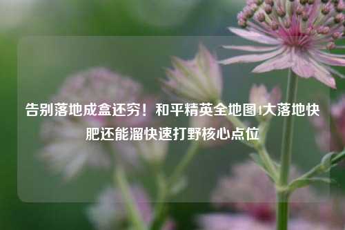 告别落地成盒还穷！和平精英全地图4大落地快肥还能溜快速打野核心点位