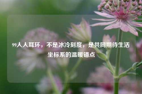 99人人耳环,不是冰冷刻度,是共同期待生活坐标系的温暖锚点