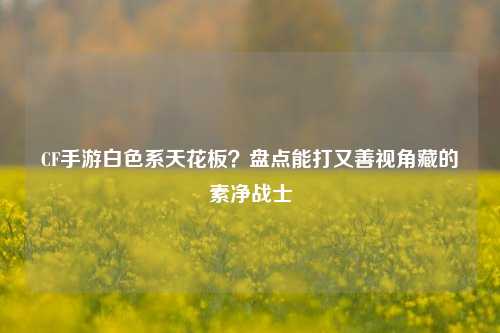 CF手游白色系天花板?盘点能打又善视角藏的素净战士