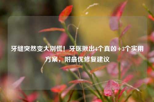 牙缝突然变大别慌!牙医揪出4个真凶+3个实用方案,附最优修复建议