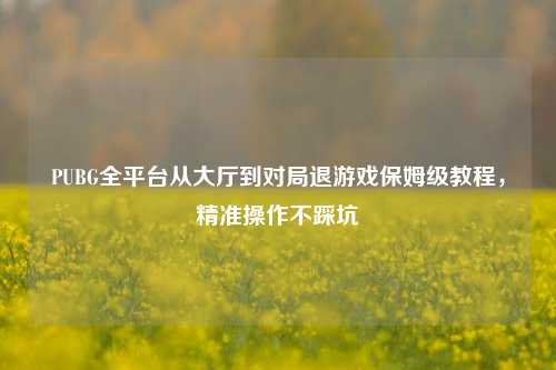 PUBG全平台从大厅到对局退游戏保姆级教程,精准操作不踩坑
