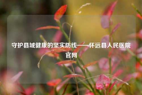 守护县域健康的坚实防线——怀远县人民医院官网