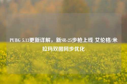 PUBG 5.13更新详解,新SR-25步枪上线 艾伦格/米拉玛双图同步优化