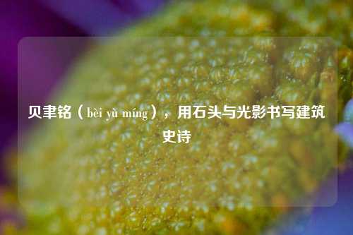 贝聿铭(bèi yù míng),用石头与光影书写建筑史诗