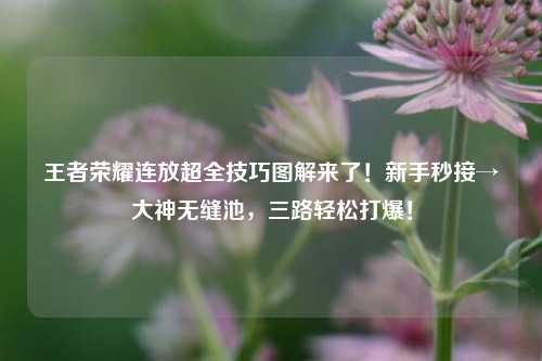 王者荣耀连放超全技巧图解来了！新手秒接→大神无缝池，三路轻松打爆！