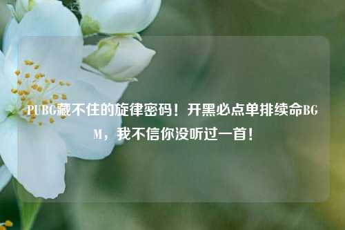 PUBG藏不住的旋律密码！开黑必点单排续命BGM，我不信你没听过一首！