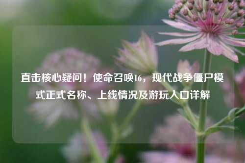 直击核心疑问！使命召唤16，现代战争僵尸模式正式名称、上线情况及游玩入口详解