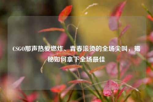 CSGO那声热爱燃炸、青春滚烫的全场尖叫，揭秘如何拿下全场最佳
