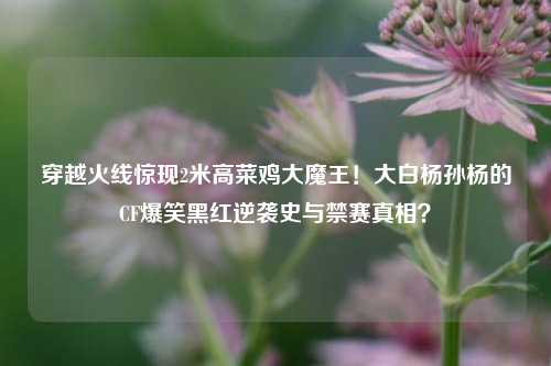 穿越火线惊现2米高菜鸡大魔王！大白杨孙杨的CF爆笑黑红逆袭史与禁赛真相？