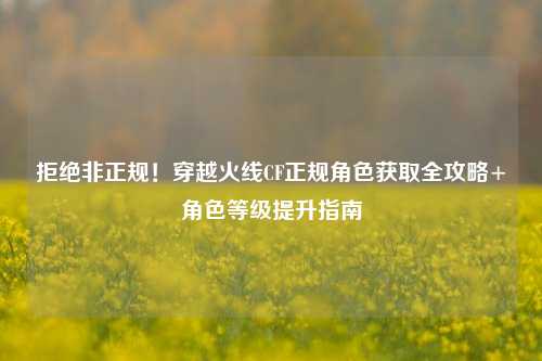 拒绝非正规!穿越火线CF正规角色获取全攻略+角色等级提升指南