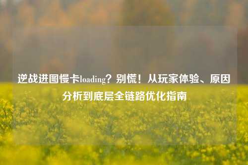 逆战进图慢卡loading?别慌!从玩家体验、原因分析到底层全链路优化指南