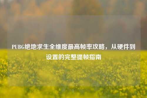 PUBG绝地求生全维度最高帧率攻略,从硬件到设置的完整提帧指南