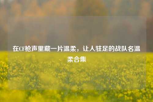 在CF枪声里藏一片温柔,让人驻足的战队名温柔合集