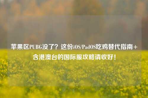苹果区PUBG没了?这份iOS/PadOS吃鸡替代指南+含港澳台的国际服攻略请收好!