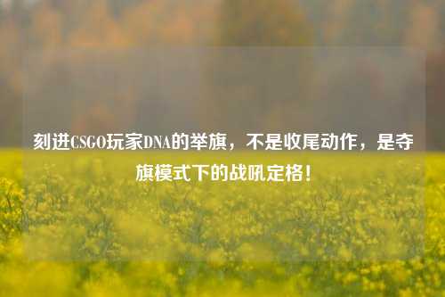 刻进CSGO玩家DNA的举旗,不是收尾动作,是夺旗模式下的战吼定格!