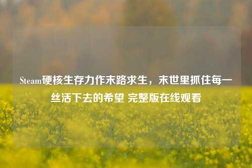 Steam硬核生存力作末路求生,末世里抓住每一丝活下去的希望 完整版在线观看