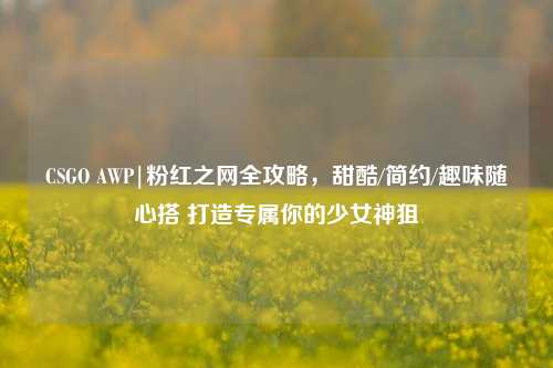 CSGO AWP|粉红之网全攻略,甜酷/简约/趣味随心搭 打造专属你的少女神狙
